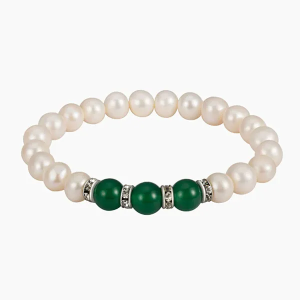 Set Dây Chuyền, Vòng Tay, Khuyên Tai Nữ Kya Jewel Sweet Agate JS20-X Màu Trắng Xanh