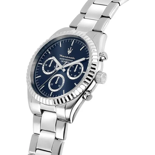 Set Đồng Hồ Nam Maserati Competizione Watch R8853100047 Màu Bạc/Xanh