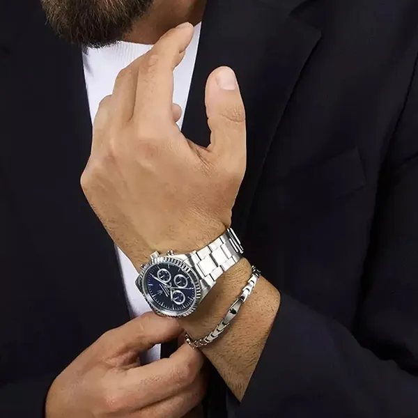 Set Đồng Hồ Nam Maserati Competizione Watch R8853100047 Màu Bạc/Xanh