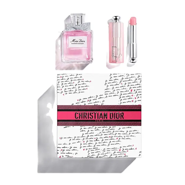 Set Nước Hoa Nữ Dior Miss Dior Blooming Bouquet 50ml + Son Dior Lip Glow 001 (Valentine Limited Edition)