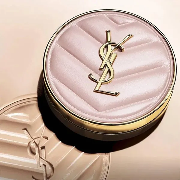 Set Phấn Nước Yves Saint Laurent YSL All Hours Blur Cushion Powder Vỏ Xanh + Glow Pact Limited Tone B20 Vỏ Hồng (Kèm Túi Giấy)