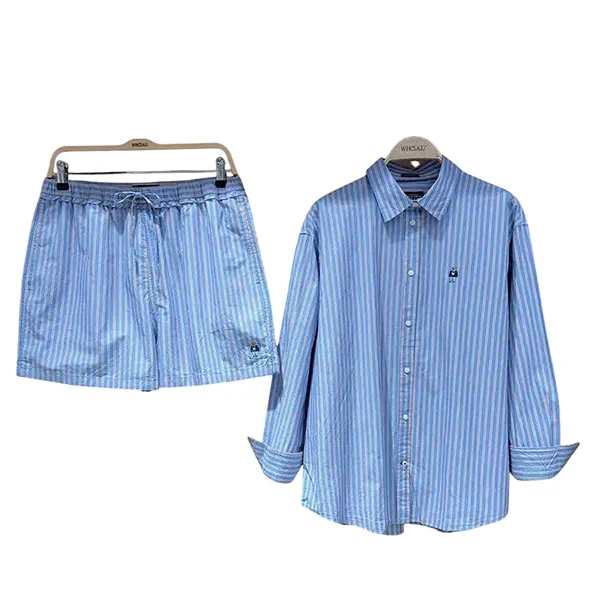 Set Sơ Mi Nữ WHOAU Steve Striped Màu Xanh Size S