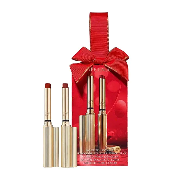 Set Son Estée Lauder Made To Unwrap Pure Colour Explicit Lipstick Duo 2 Món (404 No Tomorrow + 119 Out Of Time)