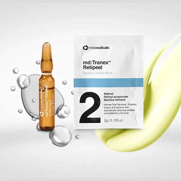 Set Thay Da Sinh Học Hỗ Trợ Giảm Nám Md:ceuticals Md Tranex Retipeel (1 ống + 1 mask)