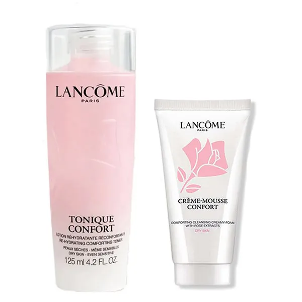 Set Toner Lancôme Tonique Confort Lotion 125ml + Sữa Rửa Mặt Crème Mousse Confort Cleanser 50ml