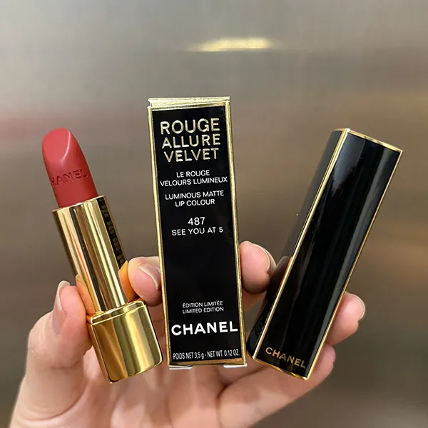 Son Chanel Rouge Allure Velvet Luminous Matte Limited Edition 487 See You At 5 Màu Đỏ Gạch