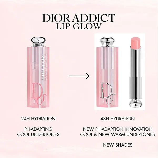 Son Dưỡng Dior Addict Lip Glow Balm 212 Tutu Màu Hồng Nhạt Tông Lạnh