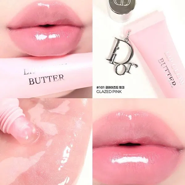 Son Dưỡng Dior Lipstick Addict Lip Glow Butter 101 Glazed Pink Màu Hồng Nude