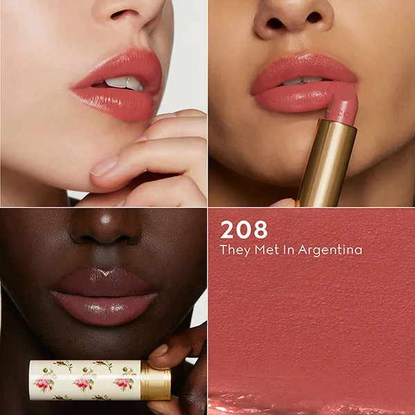 Son Gucci Rouge À Lèvres Voile Lipstick 208 They Met In Argentina Màu Hồng San Hô (Vỏ Hoa)