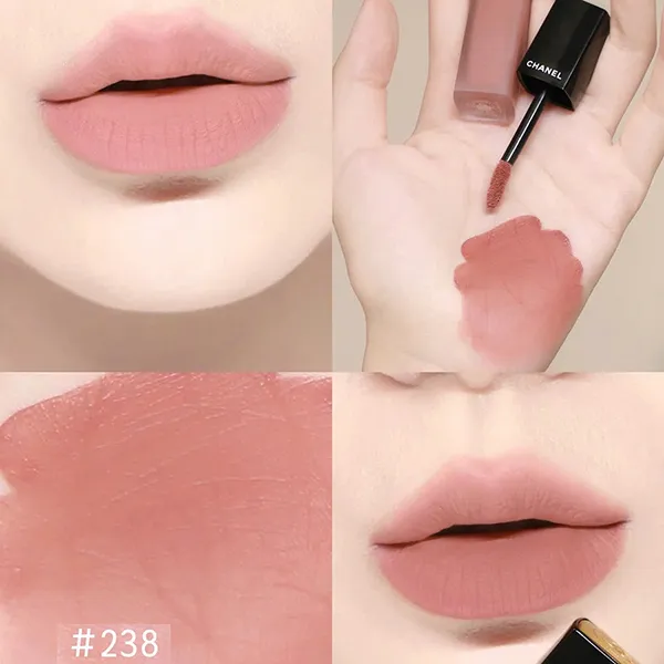 Son Kem Chanel Rouge Allure Liquid Velvet 238 Émotive Màu Hồng Caramel 6ml