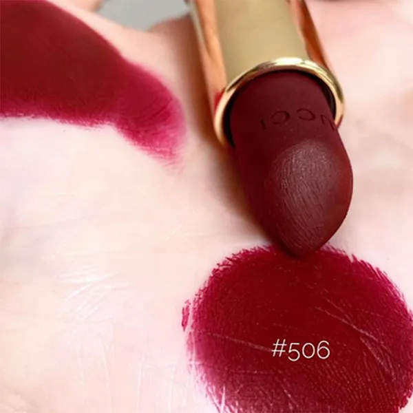 Son Lì Gucci Rouge À Lèvres Mat Lipstick 506 Louisa Red Màu Đỏ Cherry
