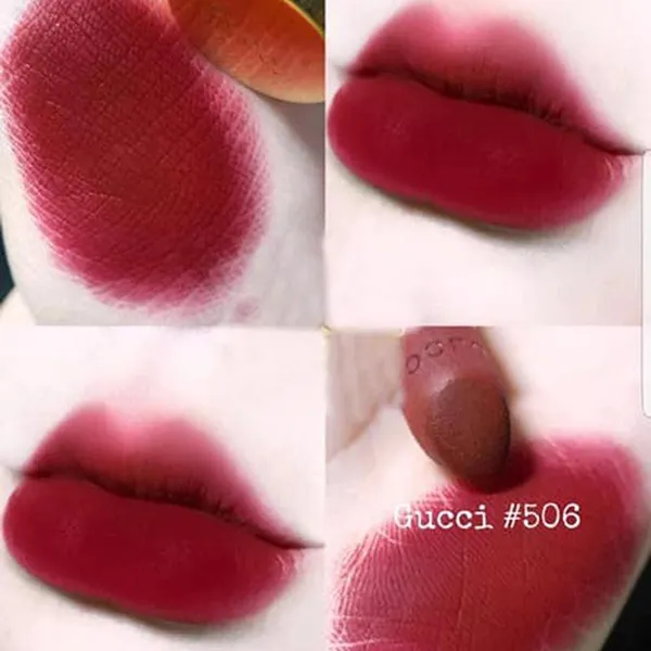 Son Lì Gucci Rouge À Lèvres Mat Lipstick 506 Louisa Red Màu Đỏ Cherry