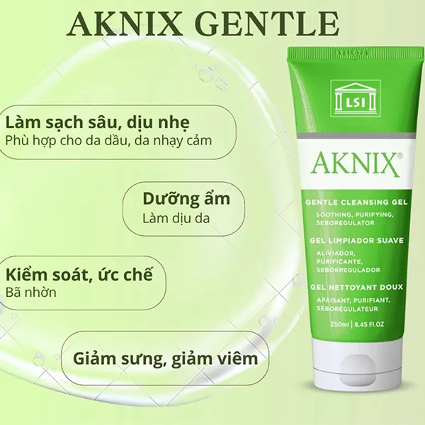 Sữa Rửa Mặt Aknix Gentle Cleansing Gel 250ml