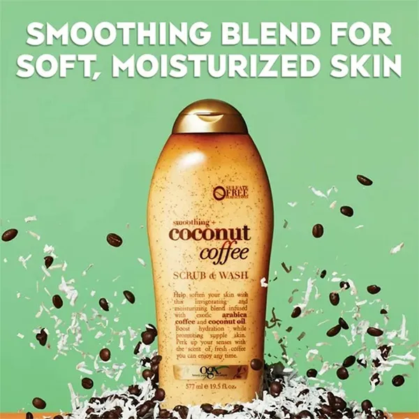 Sữa Tắm Tẩy Tế Bào Chết OGX Beauty Smoothing Coconut Coffee Scrub & Wash 577ml