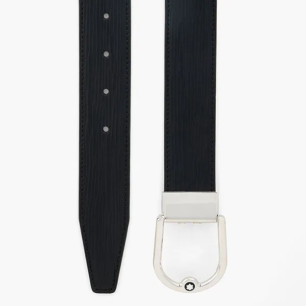 Thắt Lưng Nam Montblanc Textured-Leather Belt Độ Rộng Bản 3.5cm Màu Đen