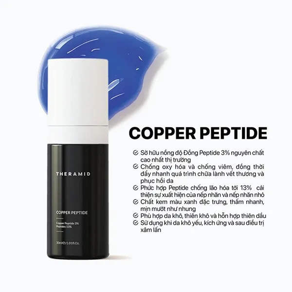 Tinh Chất Hỗ Trợ Phục Hồi Và Tăng Sinh Collagen Theramid Copper Peptide 30ml