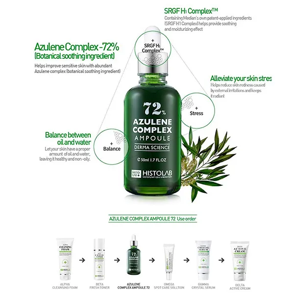 Tinh Chất Dành Cho Da Mụn Histolab 72% Azulene Complex Ampoule 50ml
