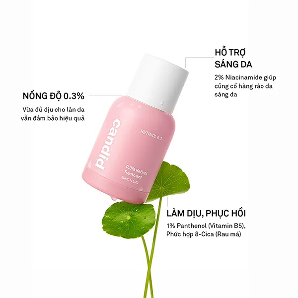 Tinh Chất Hỗ Trợ Làm Mờ Nếp Nhăn, Tăng Độ Đàn Hồi Và Cải Thiện Đều Màu Da Candid Retinol 0.3 30ml