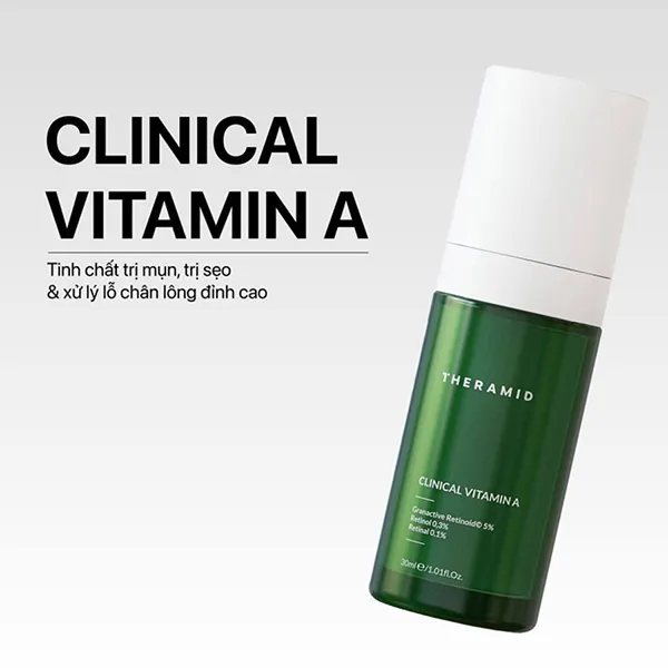 Tinh Chất Hỗ Trợ Tái Tạo Tế Bào, Mờ Nếp Nhăn Và Phục Hồi Da Theramid Clinical Vitamin A 30ml