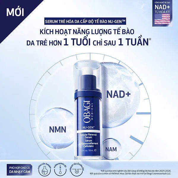 Tinh Chất Hỗ Trợ Trẻ Hóa Da Cấp Độ Tế Bào Nu-Gen Obagi Nu-Gen Cellular Renewal Serum 30ml