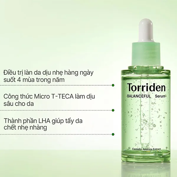 Tinh Chất Làm Dịu, Giảm Mẩn Đỏ Cho Da Mụn Torriden Balanceful Cica Serum 50ml