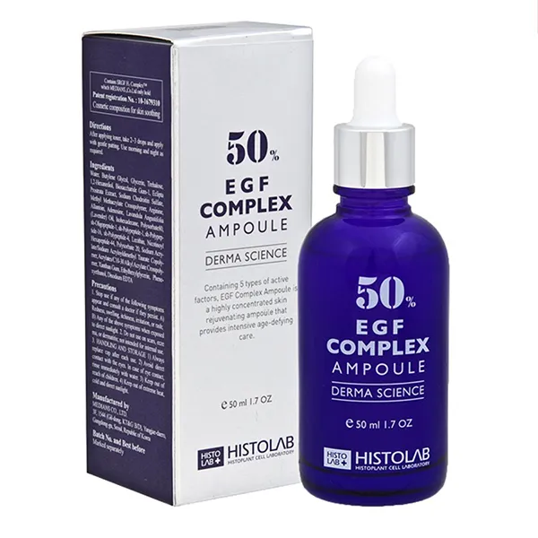Tinh Chất Trẻ Hóa Chuyên Sâu Tái Tạo, Giảm Nhăn Và Sáng Da Histolab 50% EGF Complex Ampoule Serum 50ml