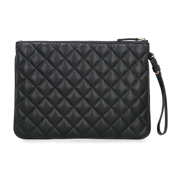 Túi Cầm Tay Nam Versace Leather Flat Pouch Black Màu Đen