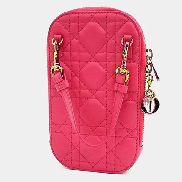 Túi Đeo Chéo Nữ Dior Phone Holder Crossbody Bag Màu Hồng