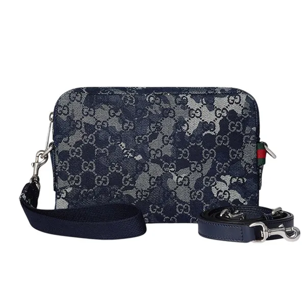 Túi Đeo Chéo Gucci GG Denim Small Crossbody Bag Màu Xanh Navy
