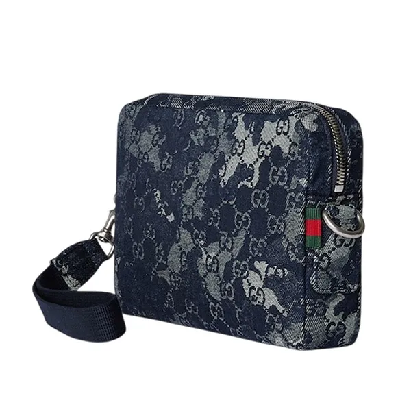 Túi Đeo Chéo Gucci GG Denim Small Crossbody Bag Màu Xanh Navy