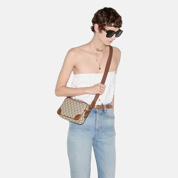 Túi Đeo Chéo Gucci GG Embossed Super Mini Bag 'Beige' 821216-FAED3-9786 Màu Be