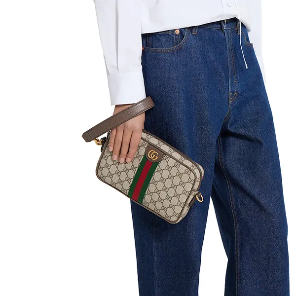 Túi Đeo Chéo Nam Gucci Ophidia Small Crossbody Bag 839155 FAEOF 9745 Màu Nâu Be