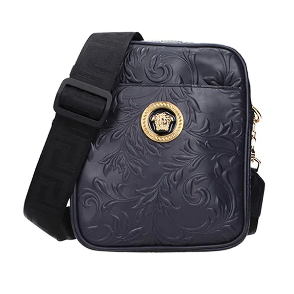 Túi Đeo Chéo Nam Versace Bandouliere Homme Cuir Bleu Nuit Dark Navy F83753-715-9937 Màu Xanh Đen