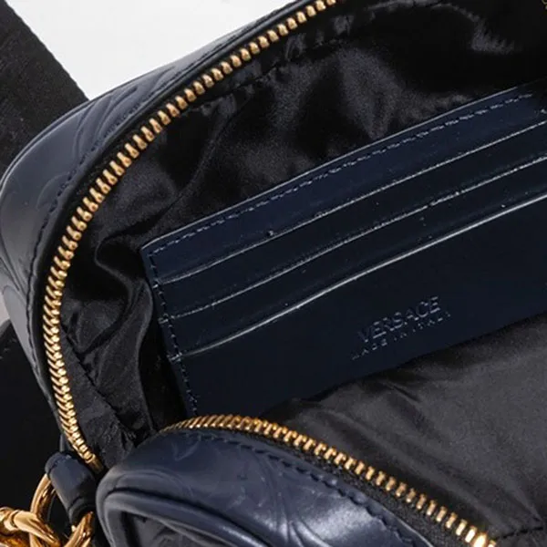 Túi Đeo Chéo Nam Versace Bandouliere Homme Cuir Bleu Nuit Dark Navy F83753-715-9937 Màu Xanh Đen