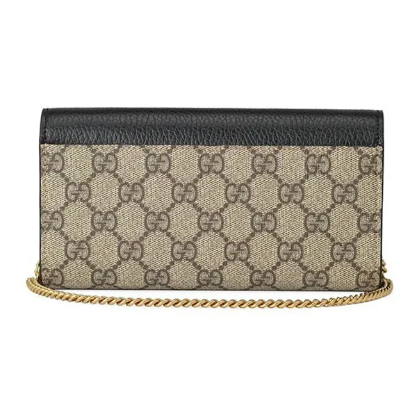 Túi Đeo Chéo Nữ Gucci GG Marmont Chain Wallet Beige/Ebony 546585 17WAG 1283 Màu Be Đen