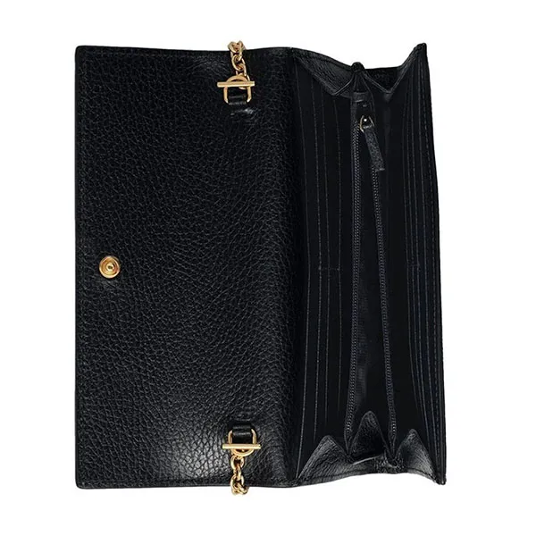 Túi Đeo Chéo Nữ Gucci GG Marmont Chain Wallet Beige/Ebony 546585 17WAG 1283 Màu Be Đen
