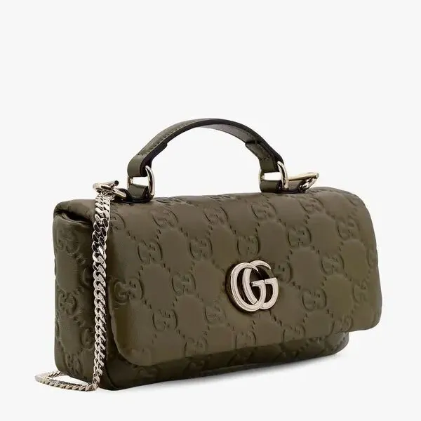 Túi Đeo Chéo Nữ Gucci GG Mini Milano Leather Handbag Green Màu Xanh Olive