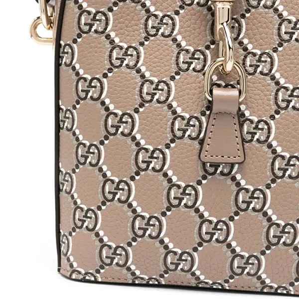Túi Đeo Vai Nữ Gucci GG Shadow Mini Bucket Bag Màu Nâu