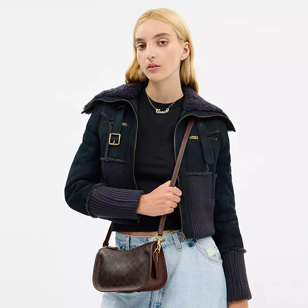Túi Đeo Vai Nữ Coach Waverly Bag In Signature Canvas CCC38 Màu Nâu