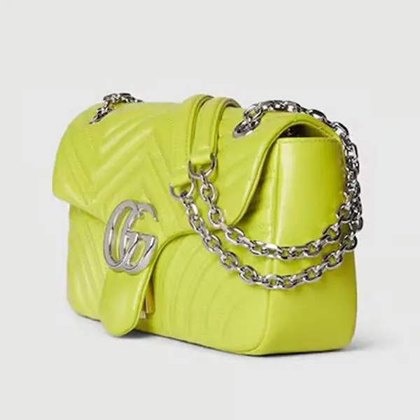 Túi Đeo Vai Nữ Gucci GG Marmont Medium Bag Màu Xanh