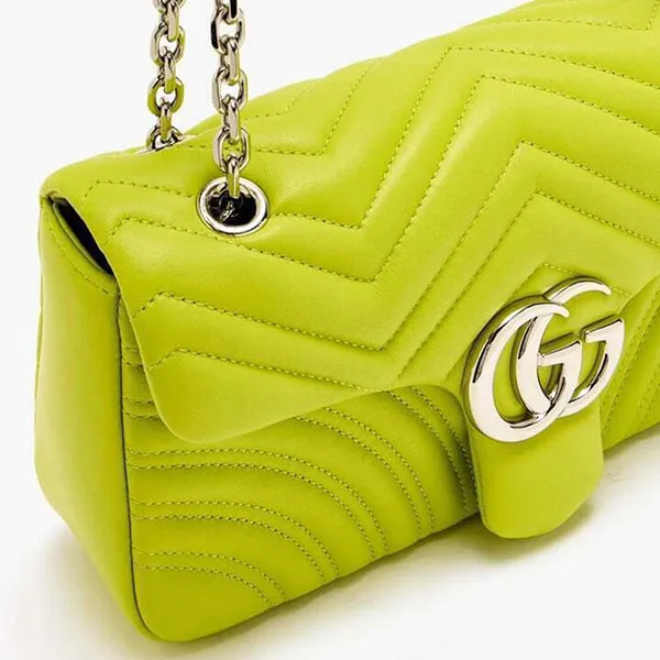 Túi Đeo Vai Nữ Gucci GG Marmont Medium Bag Màu Xanh