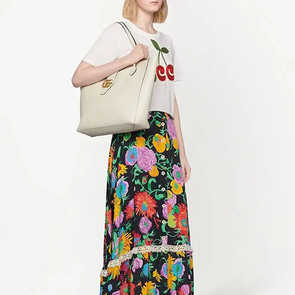 Túi Tote Nữ Gucci Double-G Tote Bag Màu Trắng