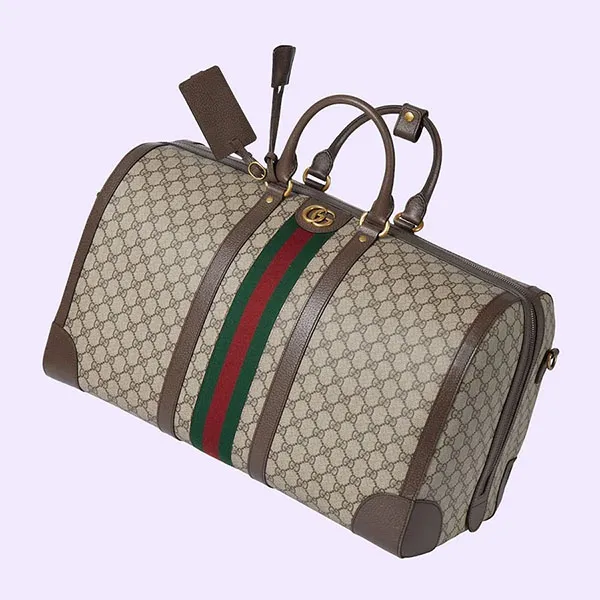 Túi Trống Nữ Gucci Savoy Large Duffle Bag Beige Ebony 724612-9C2ST-8746 Màu Nâu Be
