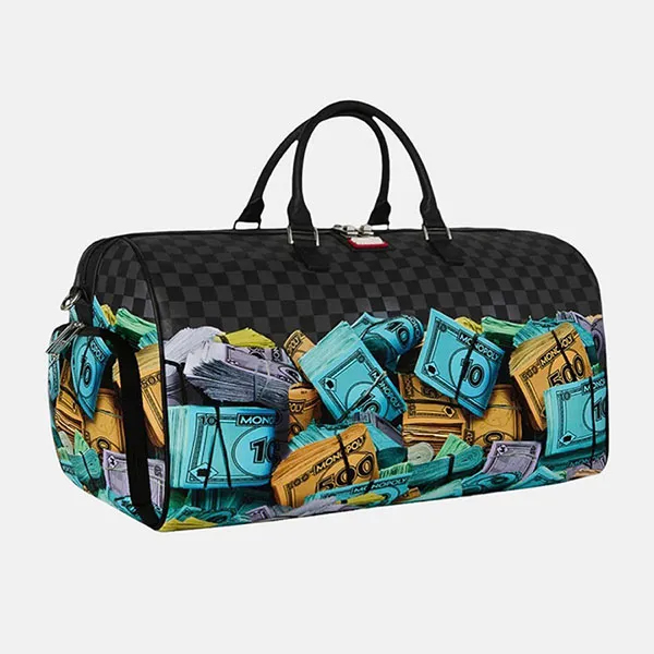 Túi Trống Sprayground Monopoly Money Stacks Duffle Black Manor Màu Đen