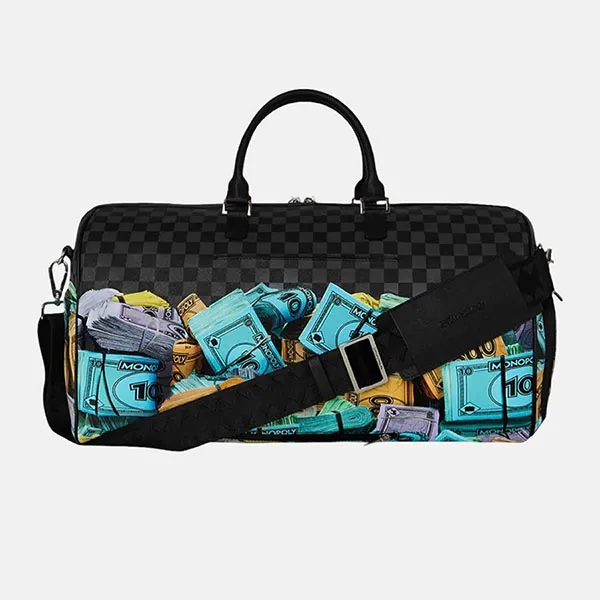 Túi Trống Sprayground Monopoly Money Stacks Duffle Black Manor Màu Đen