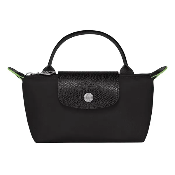 Túi Xách Nữ Longchamp Le Pliage Original Mini Pouch With Handle Noir Green Màu Đen