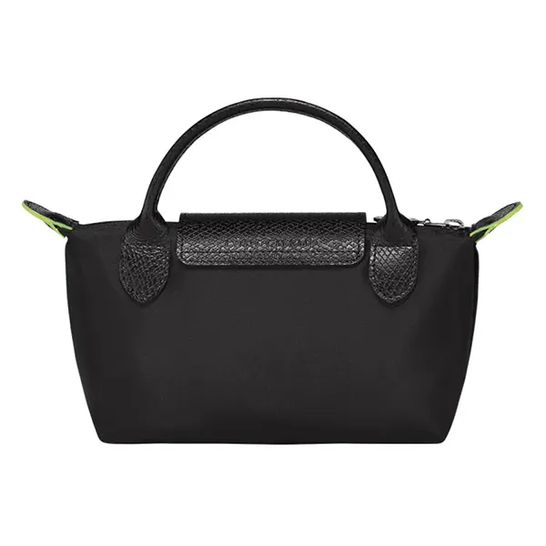 Túi Xách Nữ Longchamp Le Pliage Original Mini Pouch With Handle Noir Green Màu Đen
