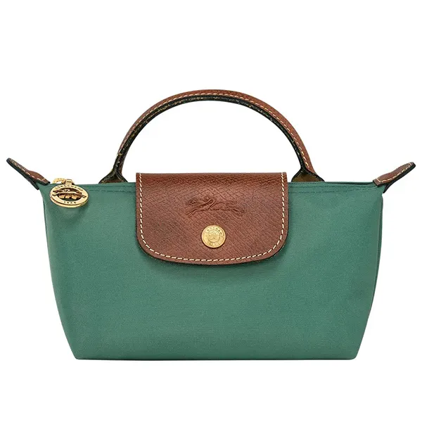 Túi Xách Longchamp Le Pliage Original Pouch With Handle Màu Xanh Green