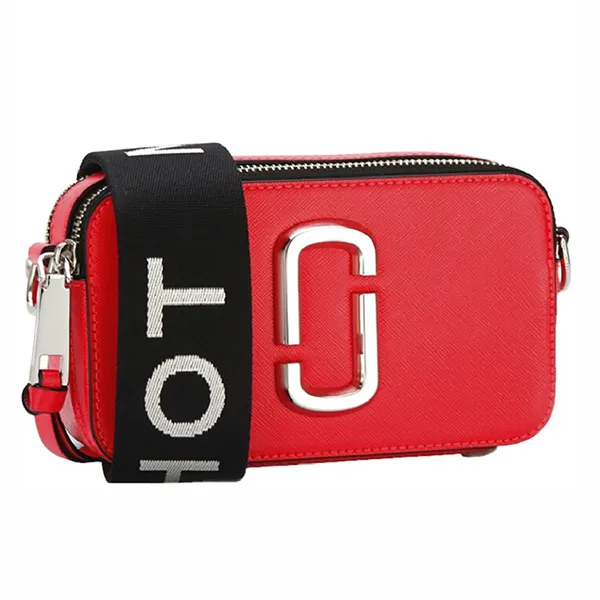 Túi Xách Marc Jacobs Snapshot Fluoro M0014503 Hot Pink Leather Shoulder Bag Màu Đỏ