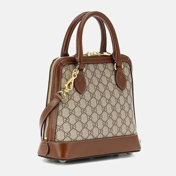 Túi Xách Nữ Gucci Horsebit 1955 Canvas Tote Bag Màu Be Nâu